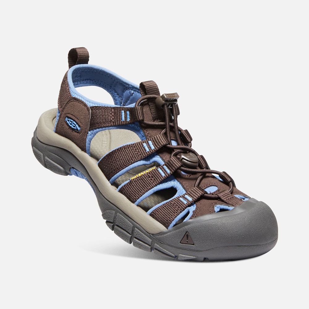 Sandalias Trekking Keen Mexico Marrom/Azules - Mujer Newport H2 - VK8792013